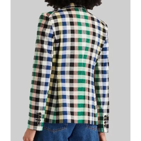 Veronica Beard Cutaway Gingham Checkered Dickey Blazer Jacket Multicolor Size 8 - Picture 12 of 16